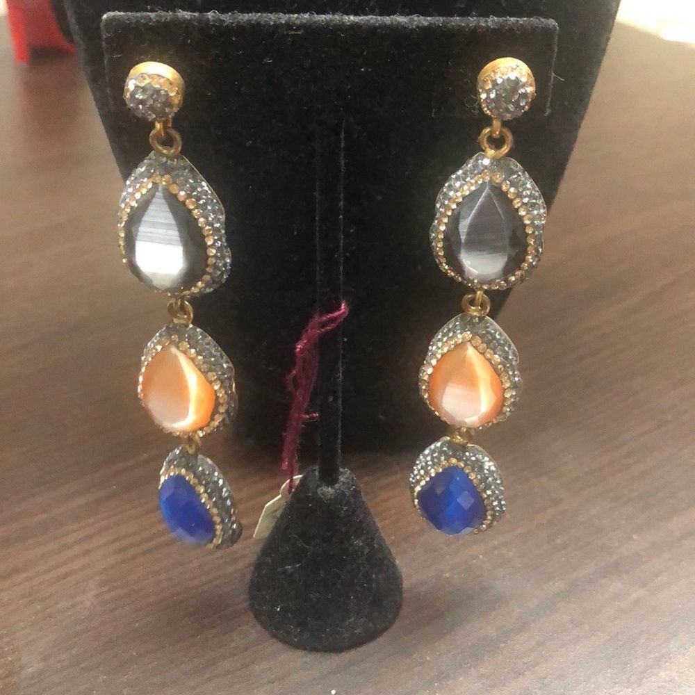Beautiful 925 gold plated crystal earrings